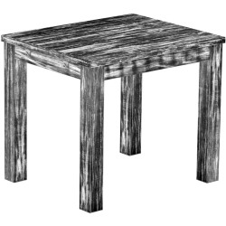 Esstisch 90x73 Rio Classico Shabby Antik Ebenholz massiver Pinien Holztisch - vorgerichtet für Ansteckplatten - Tisch ausziehbar