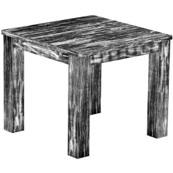 Esstisch 90x90 Rio Classico Shabby Antik Ebenholz massiver Pinien Holztisch - vorgerichtet für Ansteckplatten - Tisch ausziehbar