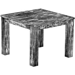 Esstisch 100x100 Rio Classico Shabby Antik Ebenholz massiver Pinien Holztisch - vorgerichtet für Ansteckplatten - Tisch ausziehb