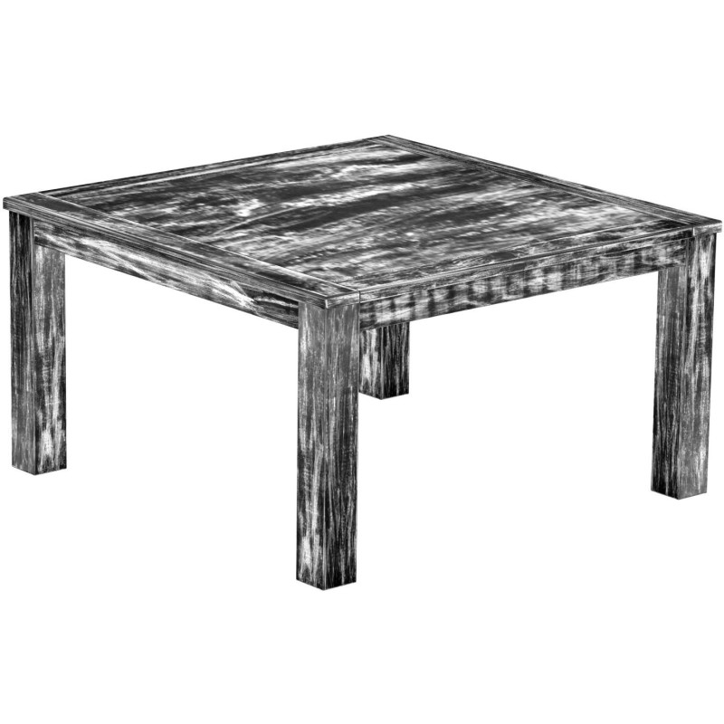 Esstisch 140x140 Rio Classico Shabby Antik Ebenholz massiver Pinien Holztisch - Tischplatte mit Sperrholzeinlage