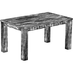 Esstisch 150x90 Rio Classico Shabby Antik Ebenholz massiver Pinien Holztisch - vorgerichtet für Ansteckplatten - Tisch ausziehba