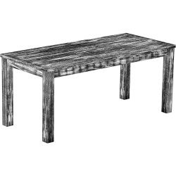 Esstisch 180x80 Rio Classico Shabby Antik Ebenholz massiver Pinien Holztisch - vorgerichtet für Ansteckplatten - Tisch ausziehba