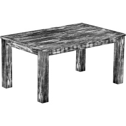 Esstisch 160x100 Rio Classico Shabby Antik Ebenholz massiver Pinien Holztisch - vorgerichtet für Ansteckplatten - Tisch ausziehb