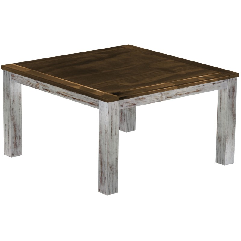Esstisch 140x140 Rio Classico Shabby Platte Eiche massiver Pinien Holztisch - Tischplatte mit Sperrholzeinlage
