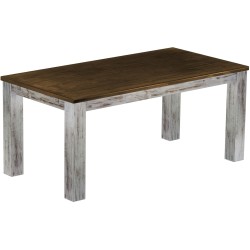 Esstisch 180x90 Rio Classico Shabby Platte Eiche massiver Pinien Holztisch - vorgerichtet für Ansteckplatten - Tisch ausziehbar