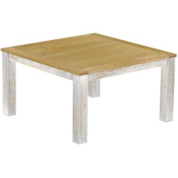 Esstisch 140x140 Rio Classico Shabby Platte Brasil massiver Pinien Holztisch - Tischplatte mit Sperrholzeinlage