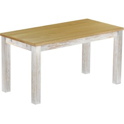 Esstisch 150x73 Rio Classico Shabby Platte Brasil massiver Pinien Holztisch - vorgerichtet für Ansteckplatten - Tisch ausziehbar