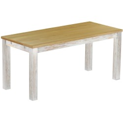 Esstisch 170x73 Rio Classico Shabby Platte Brasil massiver Pinien Holztisch - vorgerichtet für Ansteckplatten - Tisch ausziehbar