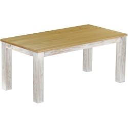 Esstisch 180x90 Rio Classico Shabby Platte Brasil massiver Pinien Holztisch - vorgerichtet für Ansteckplatten - Tisch ausziehbar