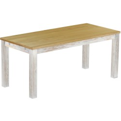 Esstisch 180x80 Rio Classico Shabby Platte Brasil massiver Pinien Holztisch - vorgerichtet für Ansteckplatten - Tisch ausziehbar