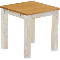 Esstisch 73x73 Rio Classico Shabby Platte Honig massiver Pinien Holztisch - vorgerichtet für Ansteckplatten - Tisch ausziehbar