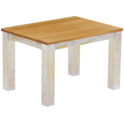 Esstisch 120x90 Rio Classico Shabby Platte Honig massiver Pinien Holztisch - vorgerichtet für Ansteckplatten - Tisch ausziehbar
