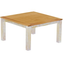 Esstisch 140x140 Rio Classico Shabby Platte Honig massiver Pinien Holztisch - Tischplatte mit Sperrholzeinlage