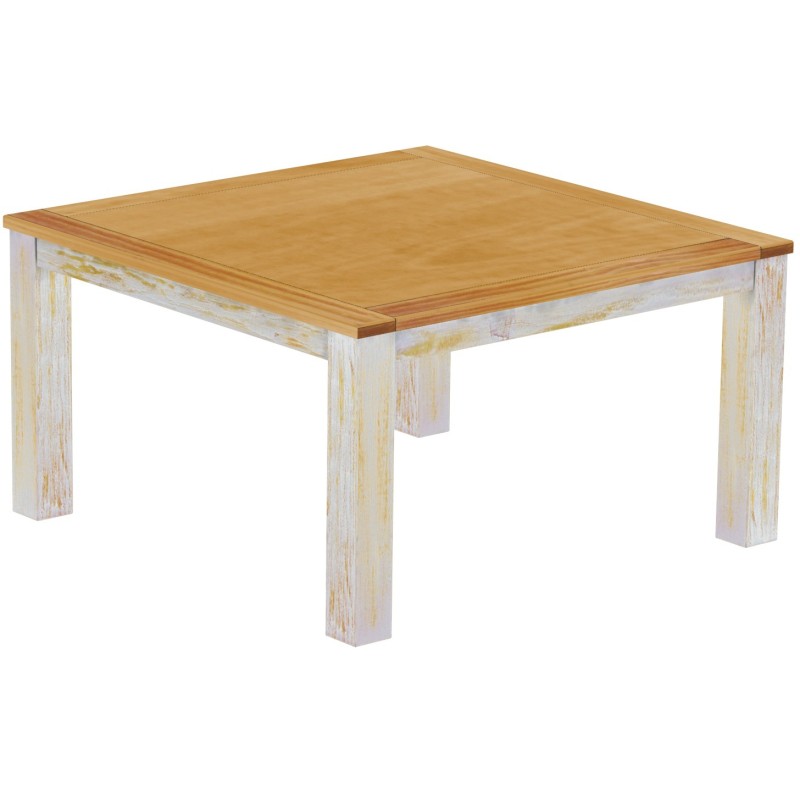 Esstisch 140x140 Rio Classico Shabby Platte Honig massiver Pinien Holztisch - Tischplatte mit Sperrholzeinlage