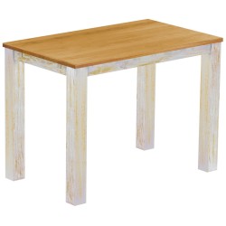 Esstisch 150x90 Rio Classico Shabby Platte Honig massiver Pinien Holztisch - vorgerichtet für Ansteckplatten - Tisch ausziehbar