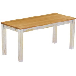 Esstisch 170x73 Rio Classico Shabby Platte Honig massiver Pinien Holztisch - vorgerichtet für Ansteckplatten - Tisch ausziehbar