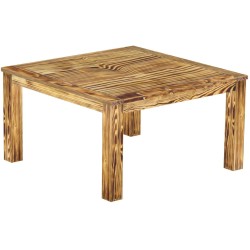 Esstisch 140x140 Rio Classico Pinie geflammt massiver Pinien Holztisch - Tischplatte mit Sperrholzeinlage