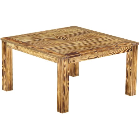 Esstisch 140x140 Rio Classico Pinie geflammt massiver Pinien Holztisch - Tischplatte mit Sperrholzeinlage