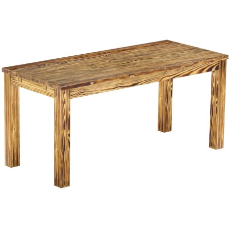 Esstisch 170x73 Rio Classico Pinie geflammt massiver Pinien Holztisch - vorgerichtet für Ansteckplatten - Tisch ausziehbar