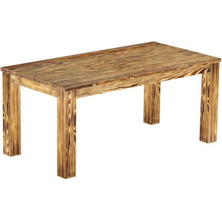 Esstisch 180x90 Rio Classico Pinie geflammt massiver Pinien Holztisch - vorgerichtet für Ansteckplatten - Tisch ausziehbar