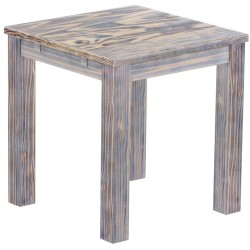 Esstisch 73x73 Rio Classico Zebra Afrika massiver Pinien Holztisch - vorgerichtet für Ansteckplatten - Tisch ausziehbar