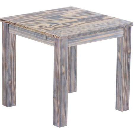 Esstisch 80x80 Rio Classico Zebra Afrika massiver Pinien Holztisch - vorgerichtet für Ansteckplatten - Tisch ausziehbar