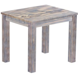 Esstisch 90x73 Rio Classico Zebra Afrika massiver Pinien Holztisch - vorgerichtet für Ansteckplatten - Tisch ausziehbar