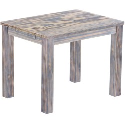 Esstisch 100x73 Rio Classico Zebra Afrika massiver Pinien Holztisch - vorgerichtet für Ansteckplatten - Tisch ausziehbar