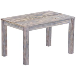 Esstisch 130x80 Rio Classico Zebra Afrika massiver Pinien Holztisch - vorgerichtet für Ansteckplatten - Tisch ausziehbar