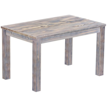 Esstisch 130x80 Rio Classico Zebra Afrika massiver Pinien Holztisch - vorgerichtet für Ansteckplatten - Tisch ausziehbar