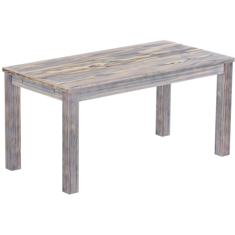 Esstisch 160x80 Rio Classico Zebra Afrika massiver Pinien Holztisch - vorgerichtet für Ansteckplatten - Tisch ausziehbar