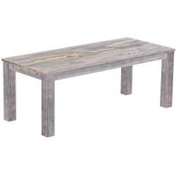 Esstisch 208x90 Rio Classico Zebra Afrika massiver Pinien Holztisch - vorgerichtet für Ansteckplatten - Tisch ausziehbar