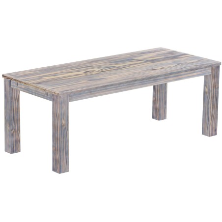 Esstisch 208x90 Rio Classico Zebra Afrika massiver Pinien Holztisch - vorgerichtet für Ansteckplatten - Tisch ausziehbar