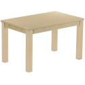 Esstisch 130x80 Rio Classico Birke massiver Pinien Holztisch - vorgerichtet für Ansteckplatten - Tisch ausziehbar