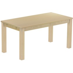Esstisch 160x80 Rio Classico Birke massiver Pinien Holztisch - vorgerichtet für Ansteckplatten - Tisch ausziehbar