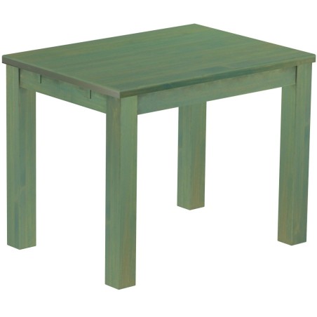 Esstisch 100x73 Rio Classico Bambus mintgruen massiver Pinien Holztisch - vorgerichtet für Ansteckplatten - Tisch ausziehbar