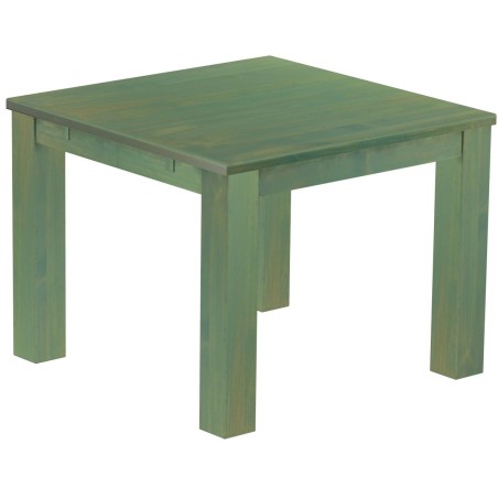 Esstisch 100x100 Rio Classico Bambus mintgruen massiver Pinien Holztisch - vorgerichtet für Ansteckplatten - Tisch ausziehbar