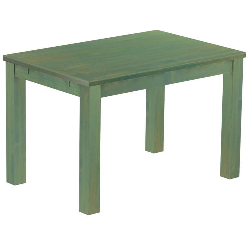 Esstisch 120x80 Rio Classico Bambus mintgruen massiver Pinien Holztisch - vorgerichtet für Ansteckplatten - Tisch ausziehbar