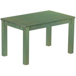 Esstisch 130x80 Rio Classico Bambus mintgruen massiver Pinien Holztisch - vorgerichtet für Ansteckplatten - Tisch ausziehbar