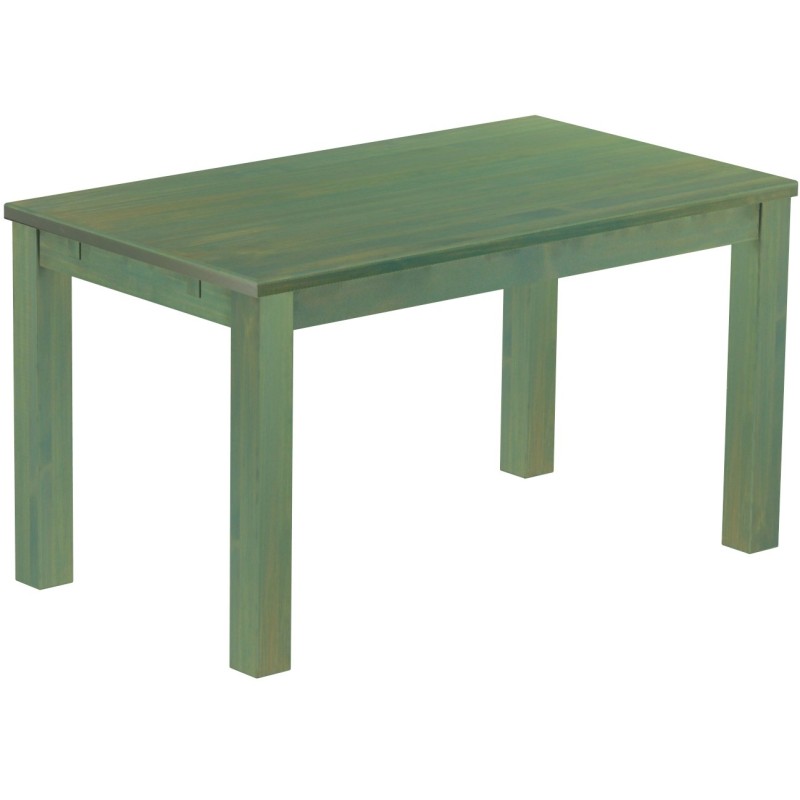 Esstisch 140x80 Rio Classico Bambus mintgruen massiver Pinien Holztisch - vorgerichtet für Ansteckplatten - Tisch ausziehbar