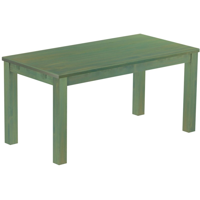 Esstisch 160x80 Rio Classico Bambus mintgruen massiver Pinien Holztisch - vorgerichtet für Ansteckplatten - Tisch ausziehbar