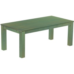 Esstisch 200x100 Rio Classico Bambus mintgruen massiver Pinien Holztisch - vorgerichtet für Ansteckplatten - Tisch ausziehbar
