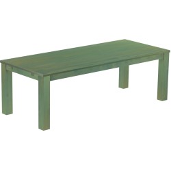 Esstisch 240x100 Rio Classico Bambus mintgruen massiver Pinien Holztisch - vorgerichtet für Ansteckplatten - Tisch ausziehbar