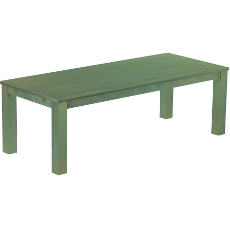 Esstisch 240x100 Rio Classico Bambus mintgruen massiver Pinien Holztisch - vorgerichtet für Ansteckplatten - Tisch ausziehbar
