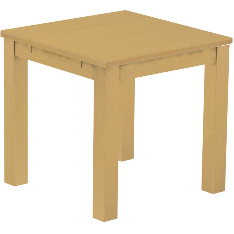 Esstisch 80x80 Rio Classico Sand massiver Pinien Holztisch - vorgerichtet für Ansteckplatten - Tisch ausziehbar