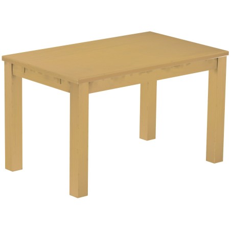 Esstisch 130x80 Rio Classico Sand massiver Pinien Holztisch - vorgerichtet für Ansteckplatten - Tisch ausziehbar