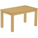 Esstisch 140x80 Rio Classico Sand massiver Pinien Holztisch - vorgerichtet für Ansteckplatten - Tisch ausziehbar