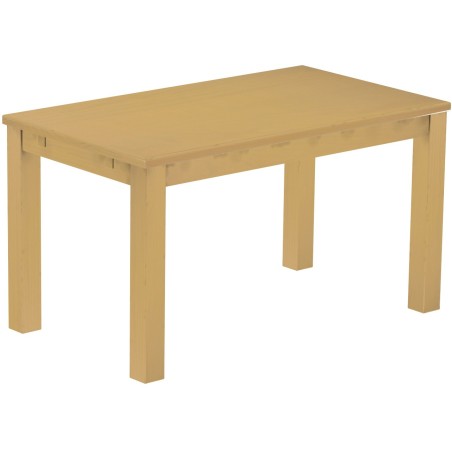 Esstisch 140x80 Rio Classico Sand massiver Pinien Holztisch - vorgerichtet für Ansteckplatten - Tisch ausziehbar