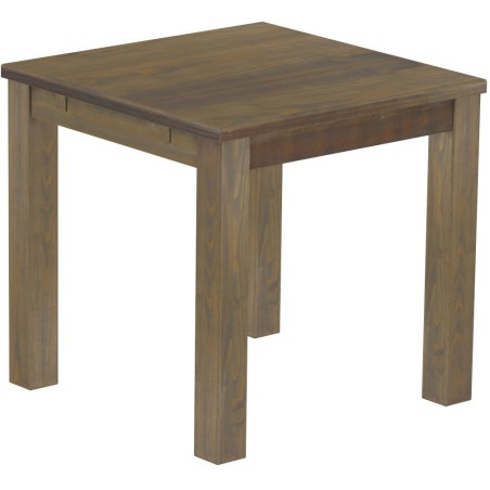 Esstisch 80x80 Rio Classico Graphitgrau massiver Pinien Holztisch - vorgerichtet für Ansteckplatten - Tisch ausziehbar