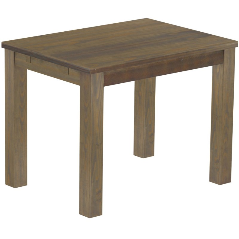 Esstisch 100x73 Rio Classico Graphitgrau massiver Pinien Holztisch - vorgerichtet für Ansteckplatten - Tisch ausziehbar